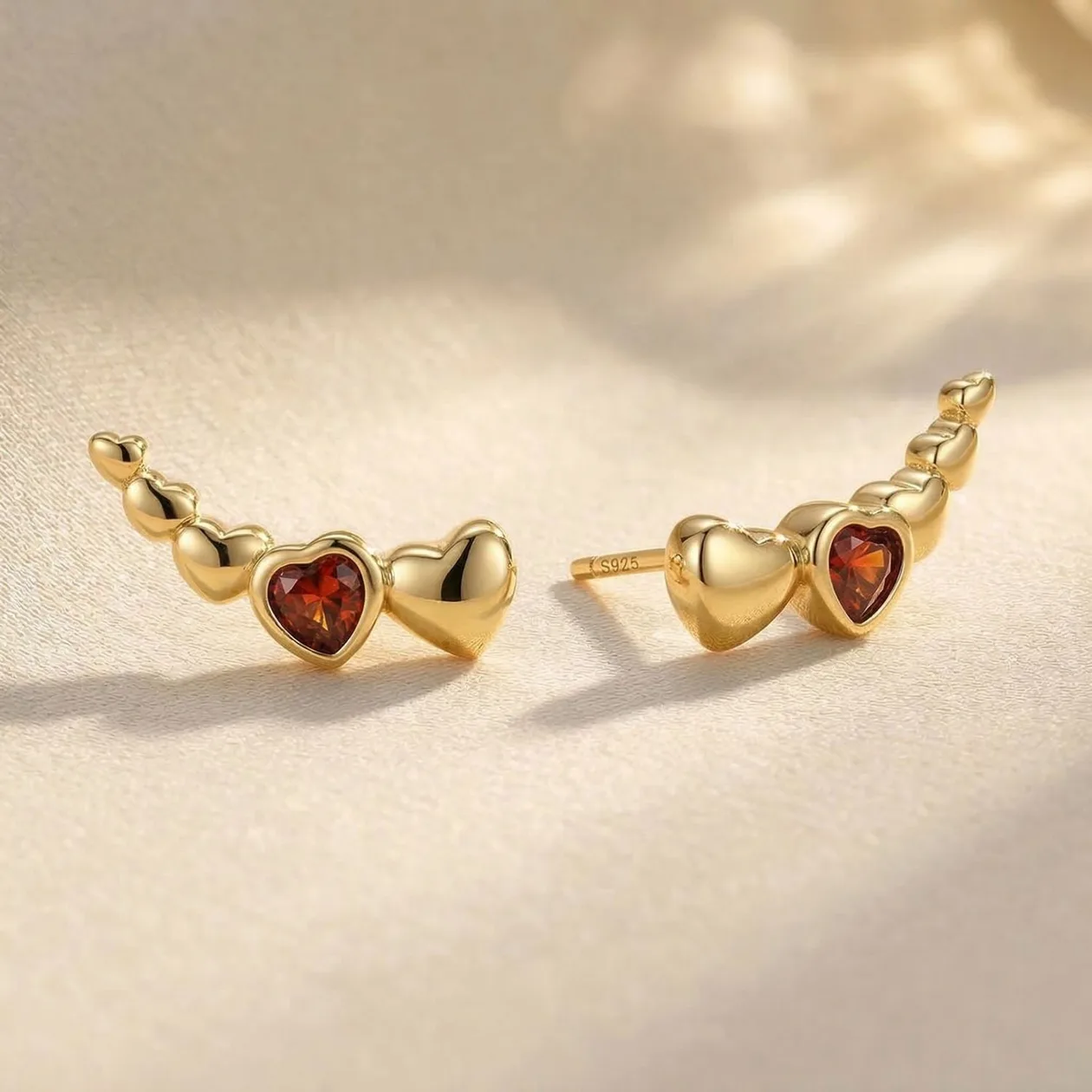 18ct Gold Plated Dainty Love Heart Stud Earrings: the shop's own photo