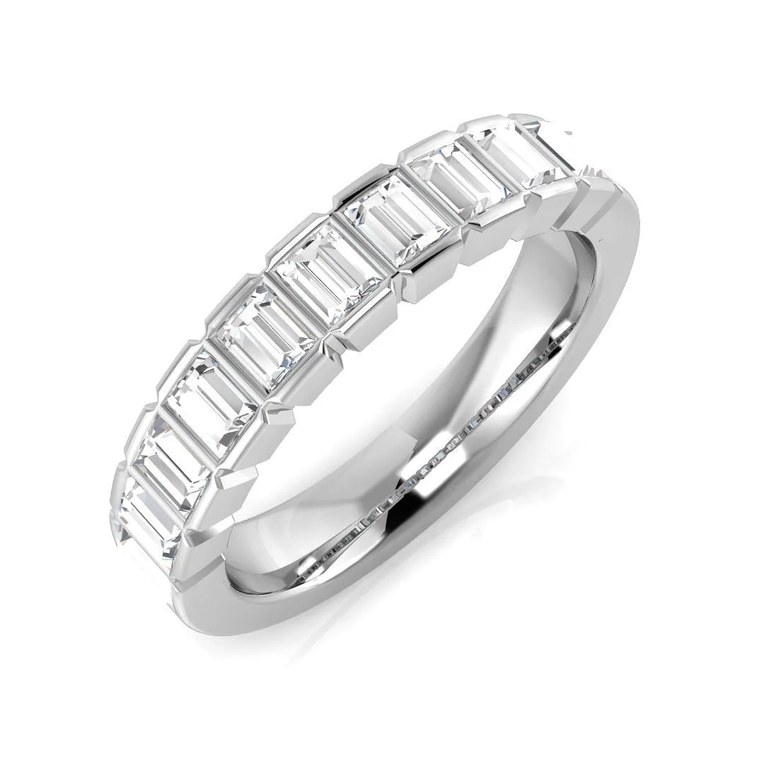 0.50-1.00ct Lab-Grown Baguette Cut D/VVS Diamond Half Eternity Ring - 18k Yellow Gold / 0.75 Carat: the shop's own photo
