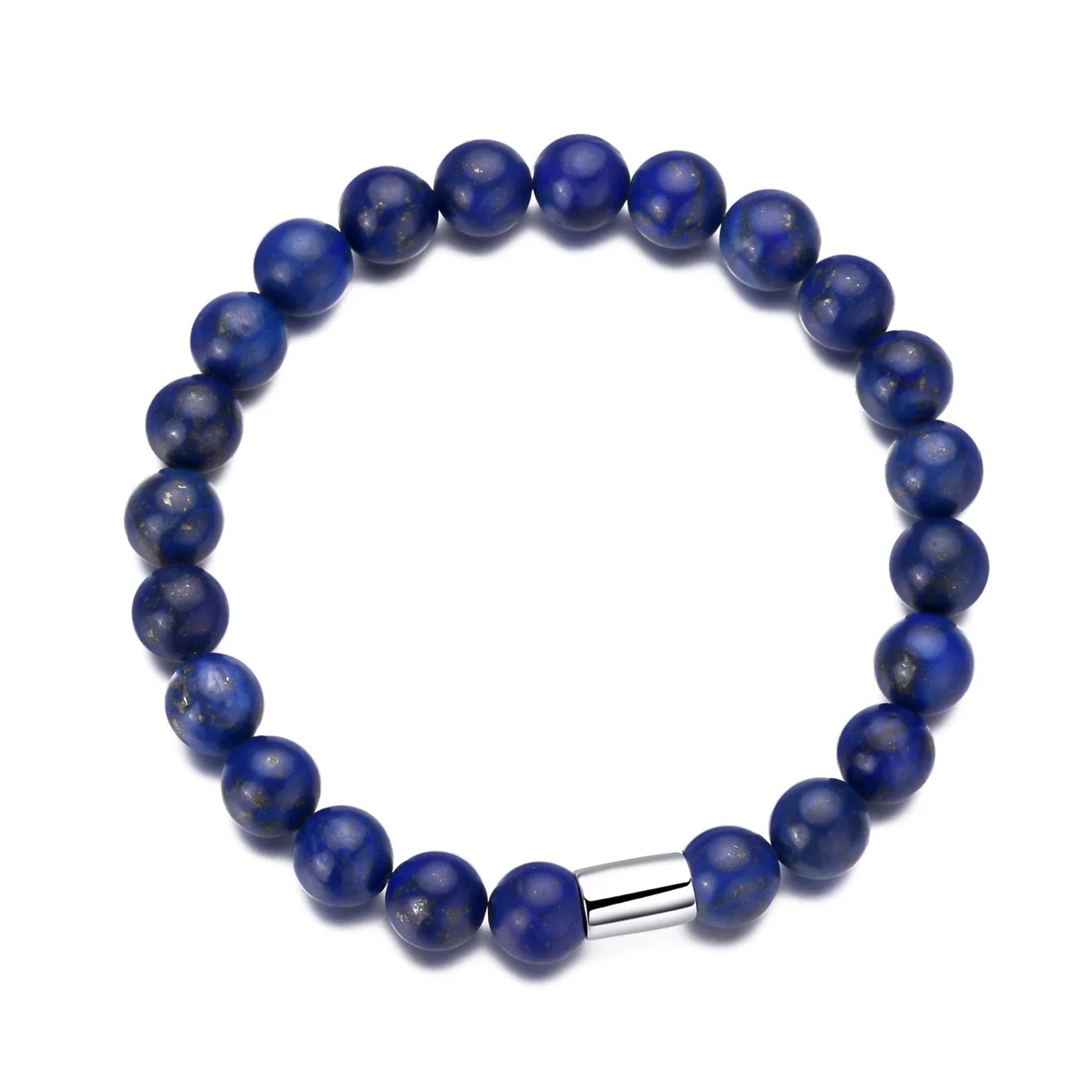 Men's Lapis Lazuli Gemstone Stretch Bracelet: the shop's own photo