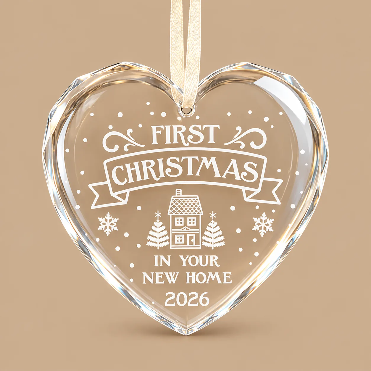 First Christmas Glass Heart Bauble: the shop's own photo