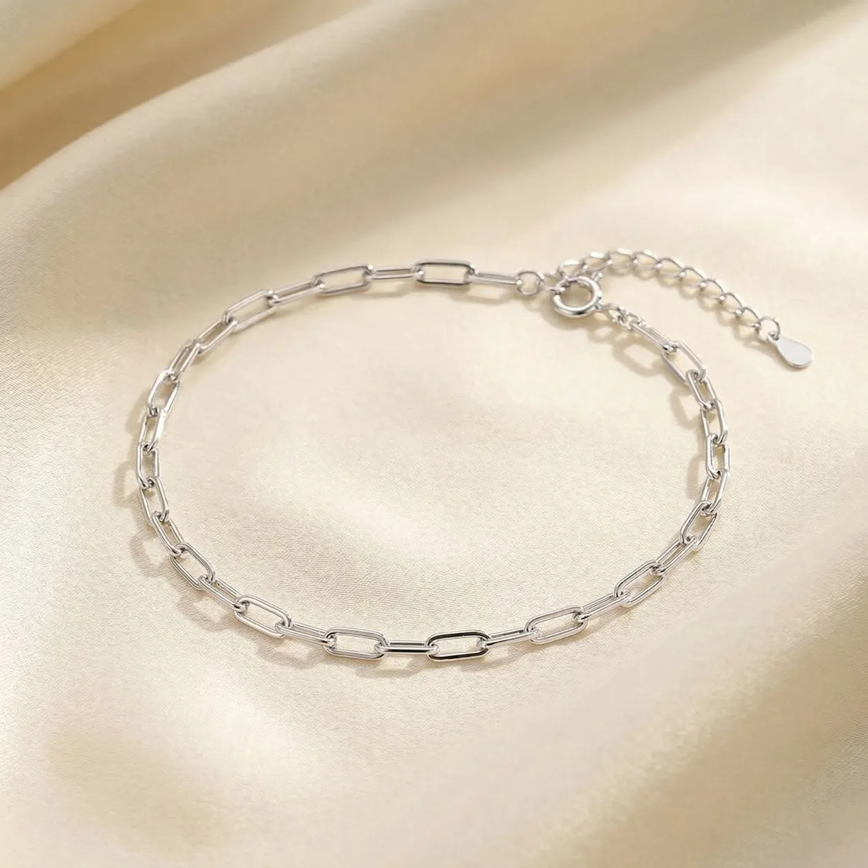 Silver Everyday Paperclip Chain Stacking Bracelet: the shop's own photo