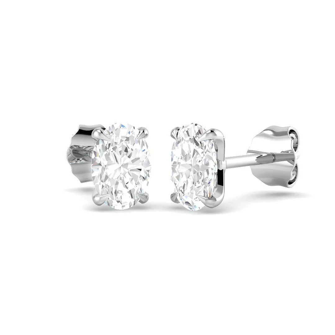 9ct White Gold 1.08ct Lab Grown Diamond Solitaire Earrings - 1.08 Carat / Lab Grown (D/VVS) / 9-k-white-gold-2: the shop's own photo