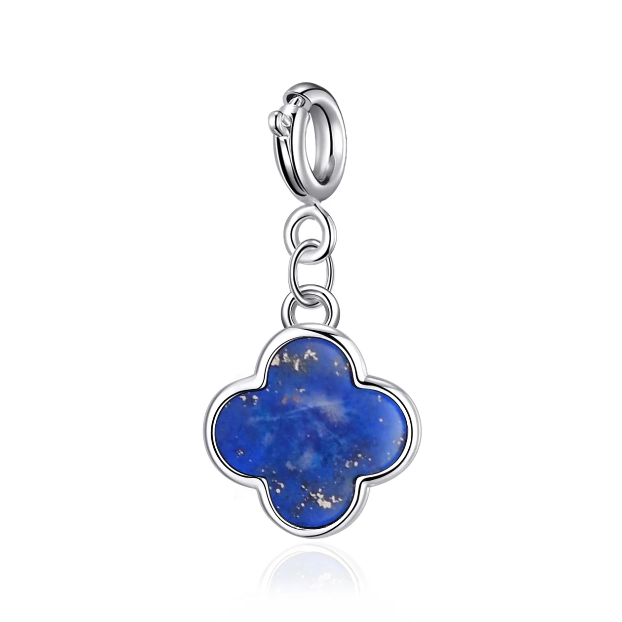 Clip On Gemstone Clover Charms - Lapis: the shop's own photo