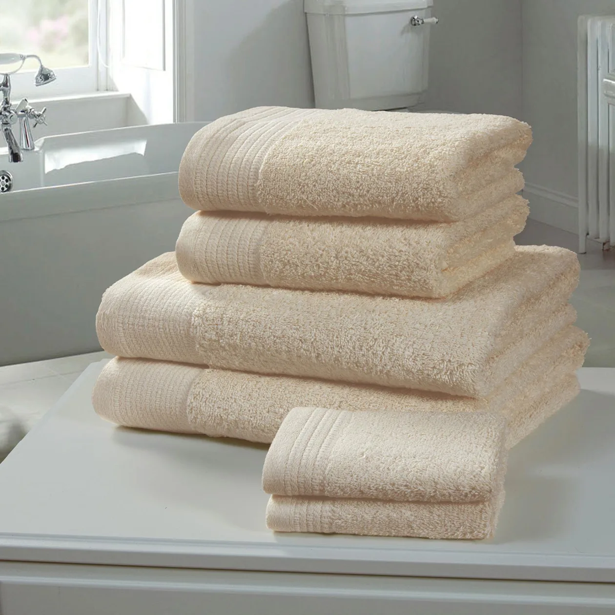 Chatsworth 100% Cotton Towels - Biscuit / 6pc Towel Bale: the shop's own photo