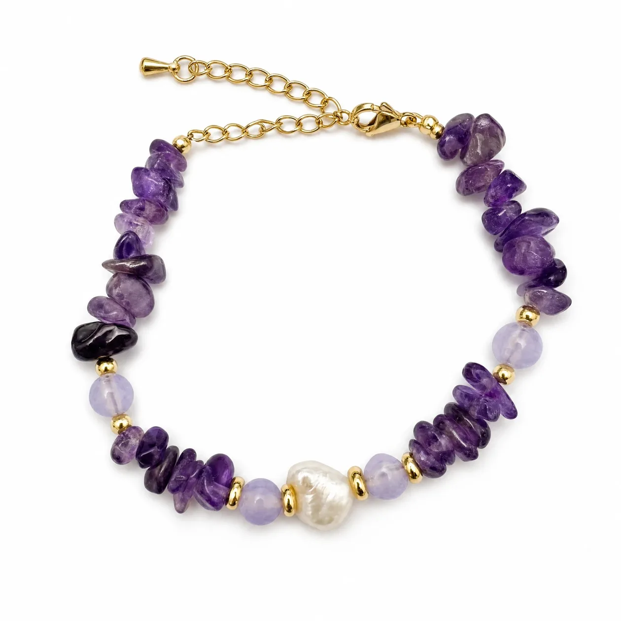 Amethyst Chip & Baroque Pearl Bracelet: the shop's own photo