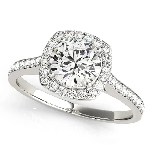Lab Grown Round Cut DE/VS Diamond Halo Engagement Ring - 18k Yellow Gold / 0.50 Carat: the shop's own photo