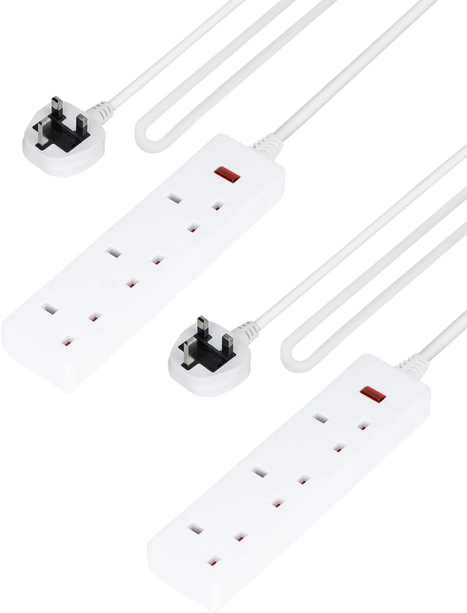 Pack Of 2 White 4 Gang Extension Lead With 1-Meter Cable: the shop's own photo