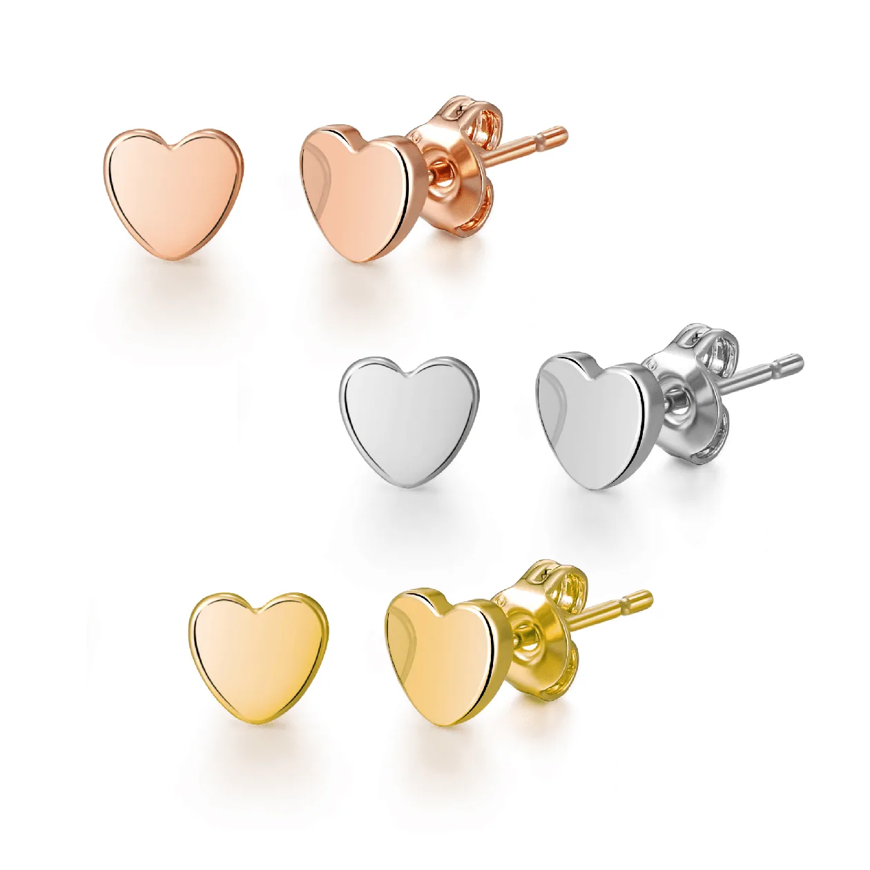 Set of Three Heart Stud Earrings: the shop's own photo