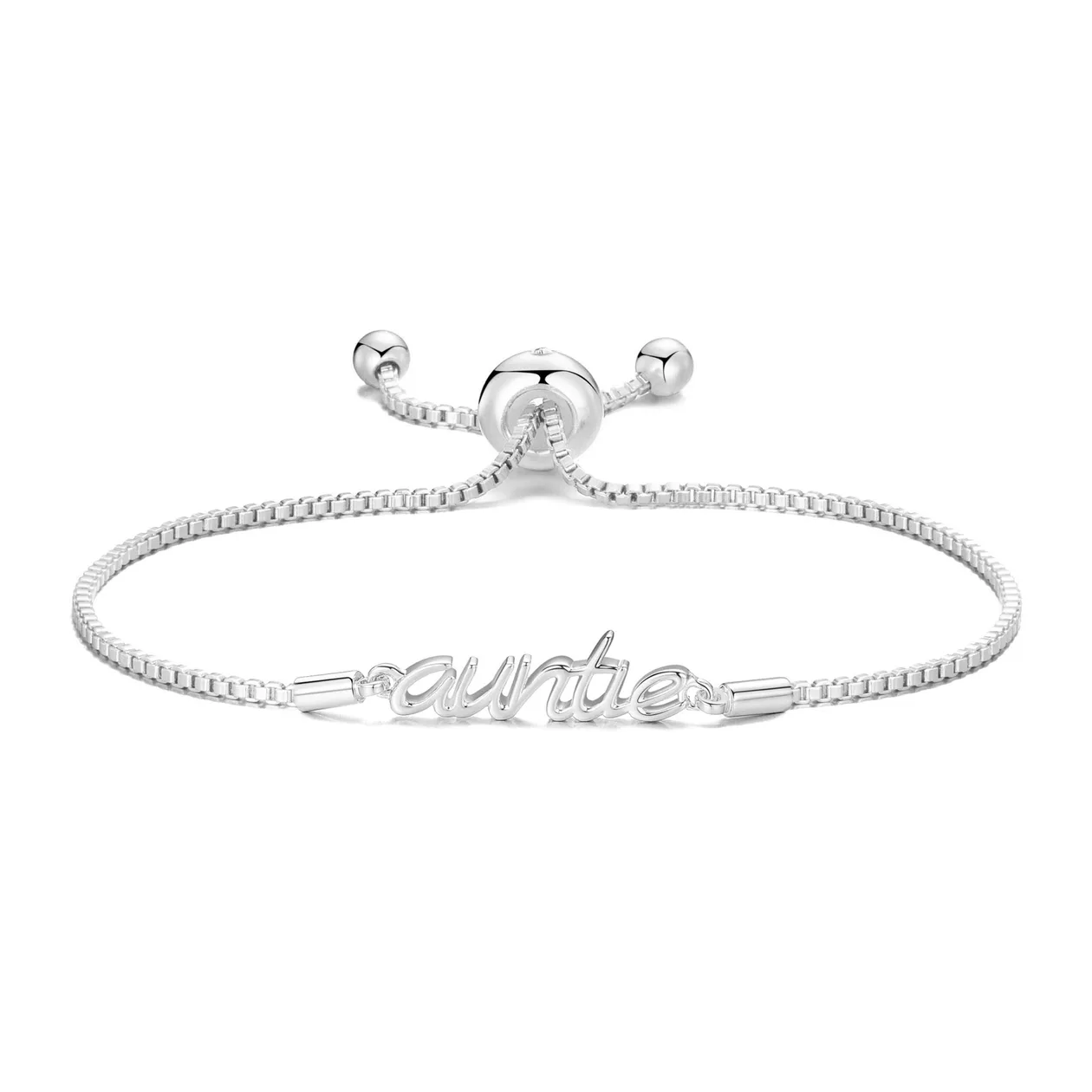 Silver Plated Auntie Bracelet Created with Zircondia® Crystals: the shop's own photo