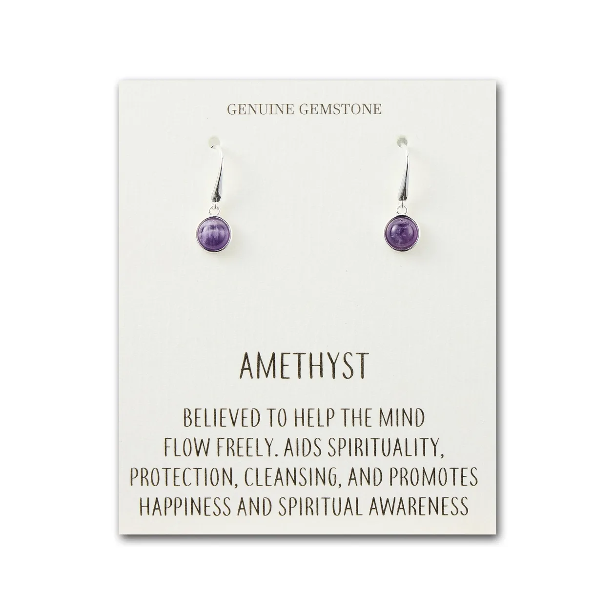 Amethyst Drop Earrings with Quote Card: the shop's own photo