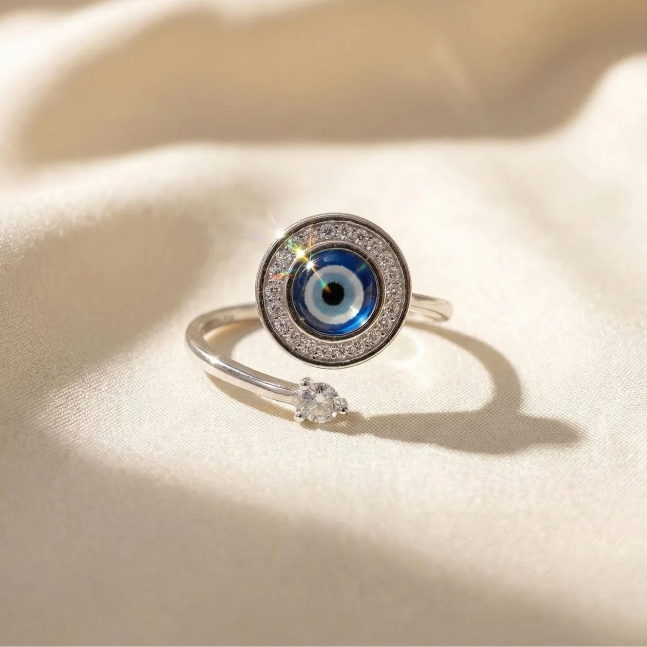 Evil Eye Fidget Spinner Friendship Sterling Silver Ring: the shop's own photo
