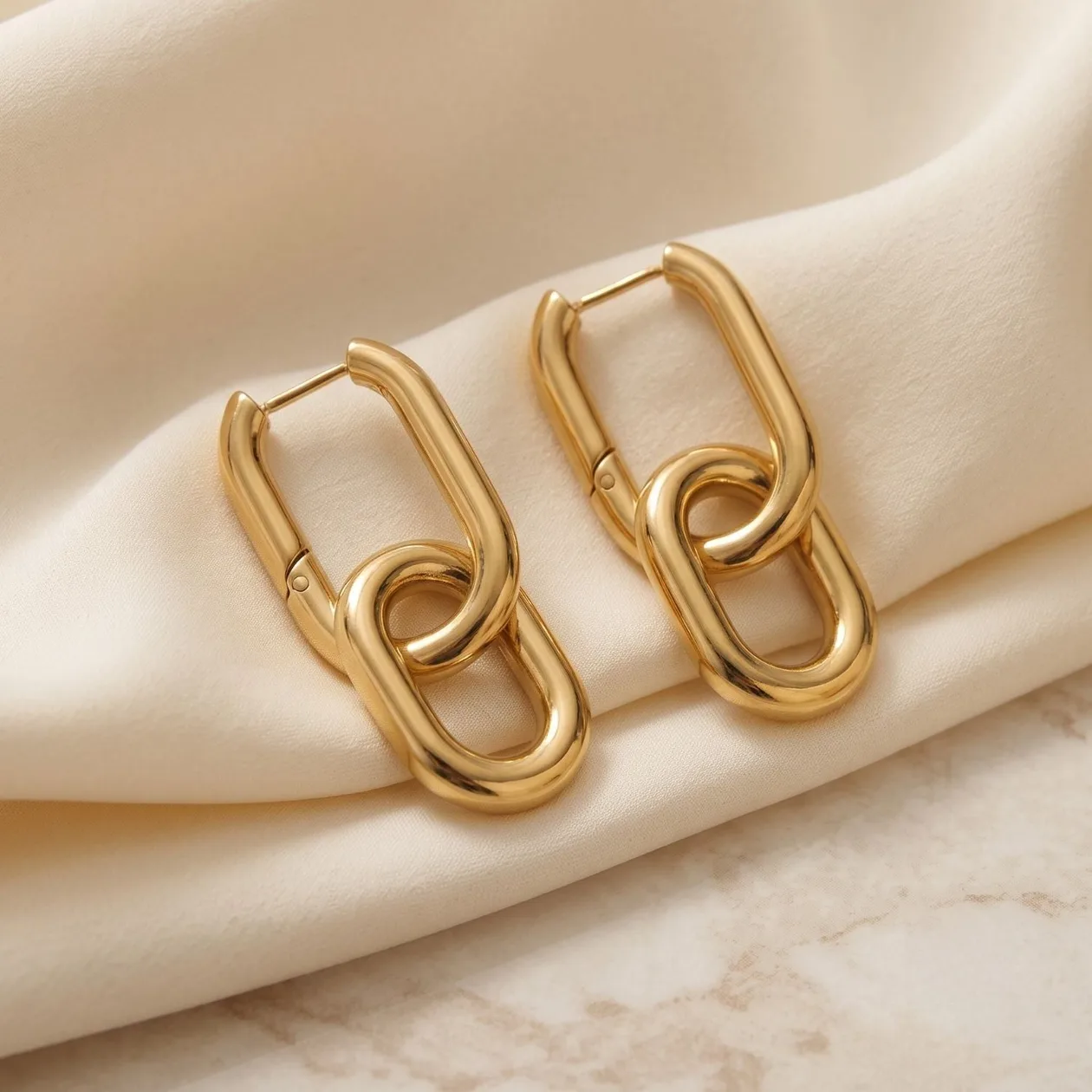 18ct Gold Plated Convertible Paperclip Drop Earrings: the shop's own photo