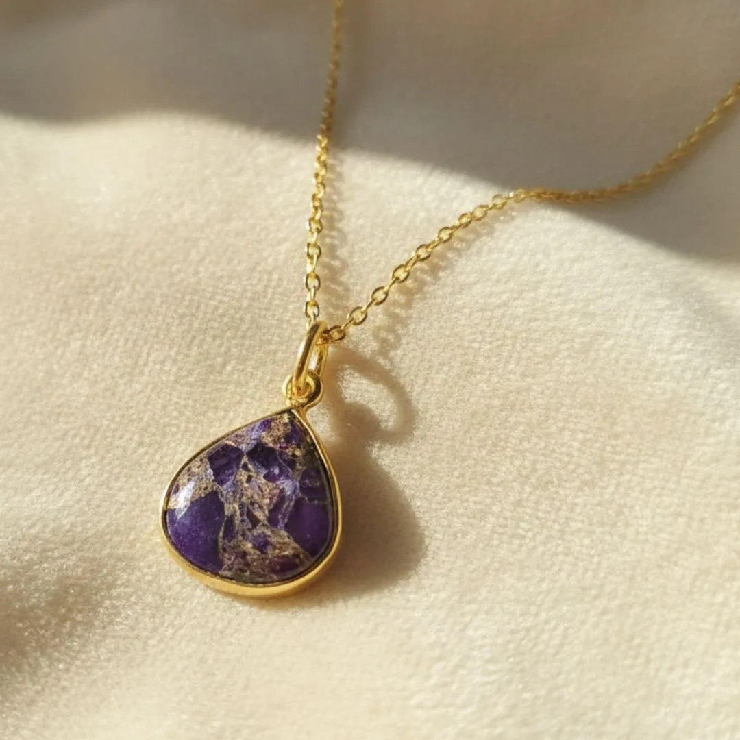 18ct Gold Vermeil Plated Amethyst February Birthstone Necklace: the shop's own photo