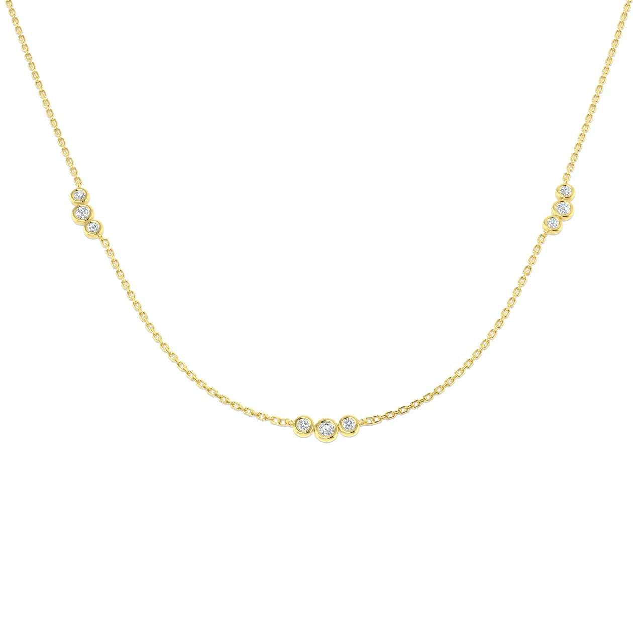 Diamond Spectacle Necklace | Lab-Grown Diamond Necklace - 18k Yellow Gold / Natural Diamond(F/SI) / 0.50 Carat: the shop's own photo
