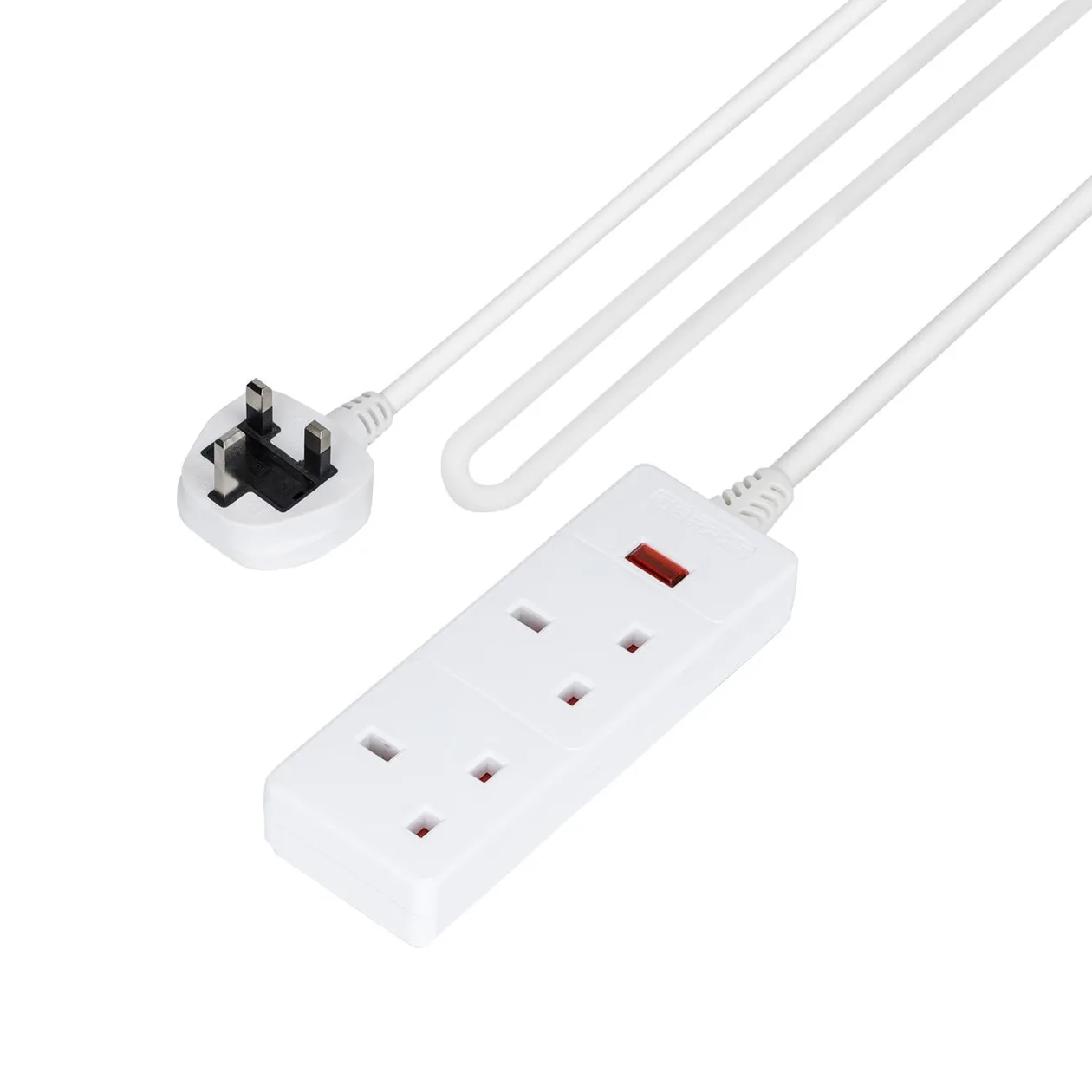 2 Gang Extension Lead 2M Cable Heavy Duty UK Plug: the shop's own photo