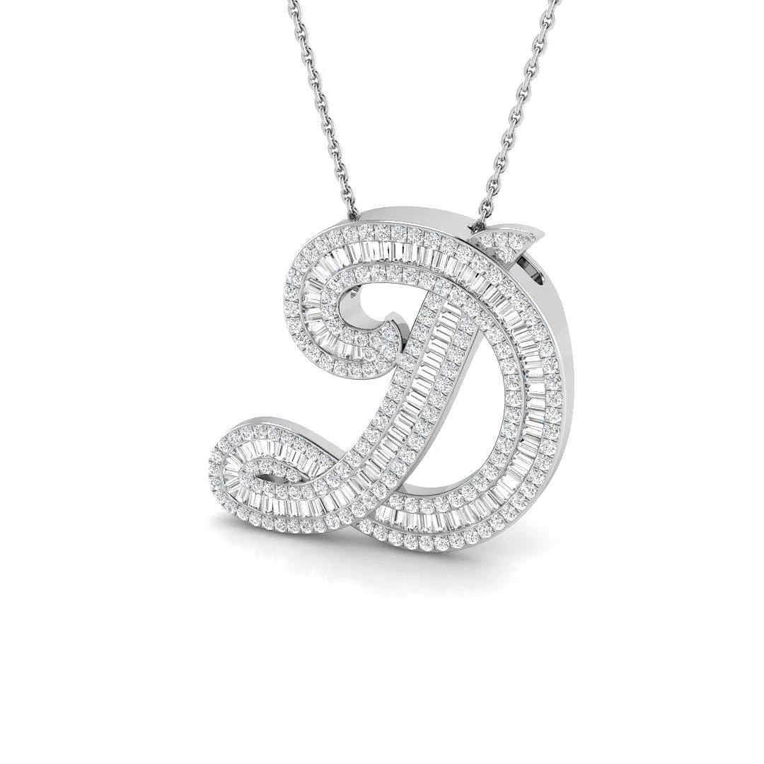 Paved Initial Diamond Pendant Necklace | Custom A-Z Pendant Without Chain - 18k Yellow Gold / Lab-Grown Diamond / 1.5: the shop's own photo