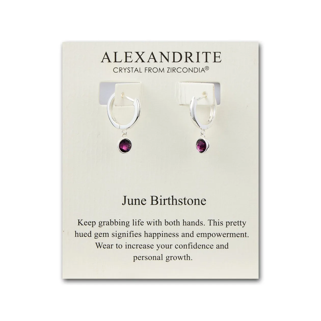 June Birthstone Hoop Earrings Created with Alexandrite Zircondia® Crystals: the shop's own photo