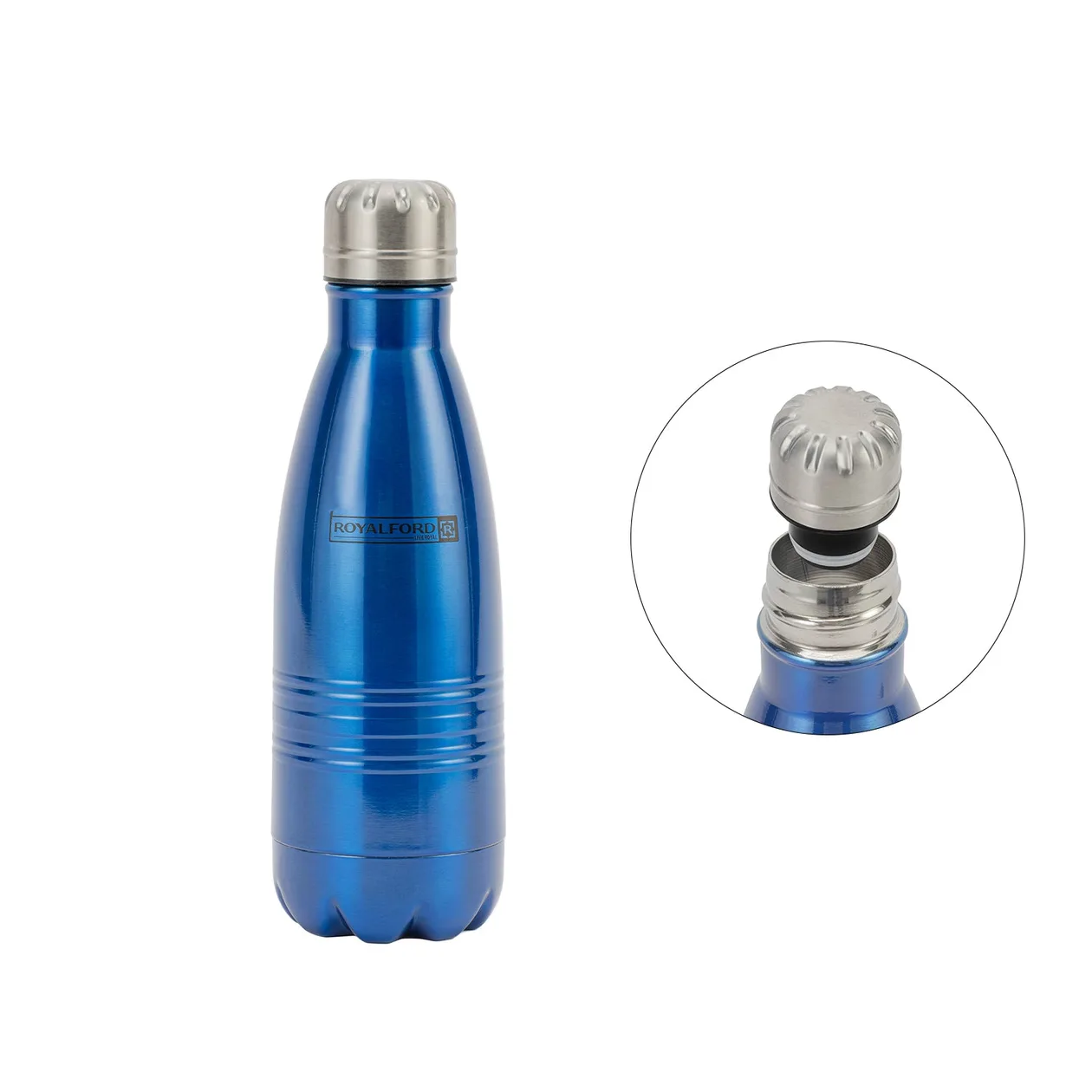 350ml Deep Blue Double-Walled Flask Bottle: the shop's own photo