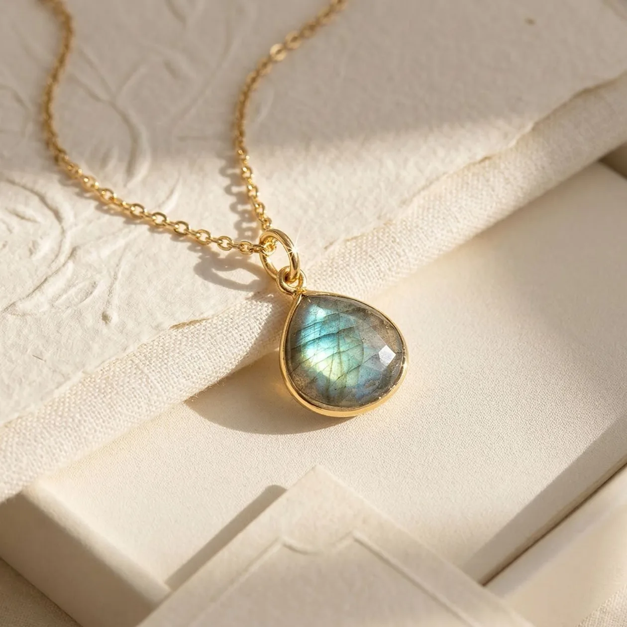 18ct Gold Vermeil Plated Labradorite Necklace: the shop's own photo