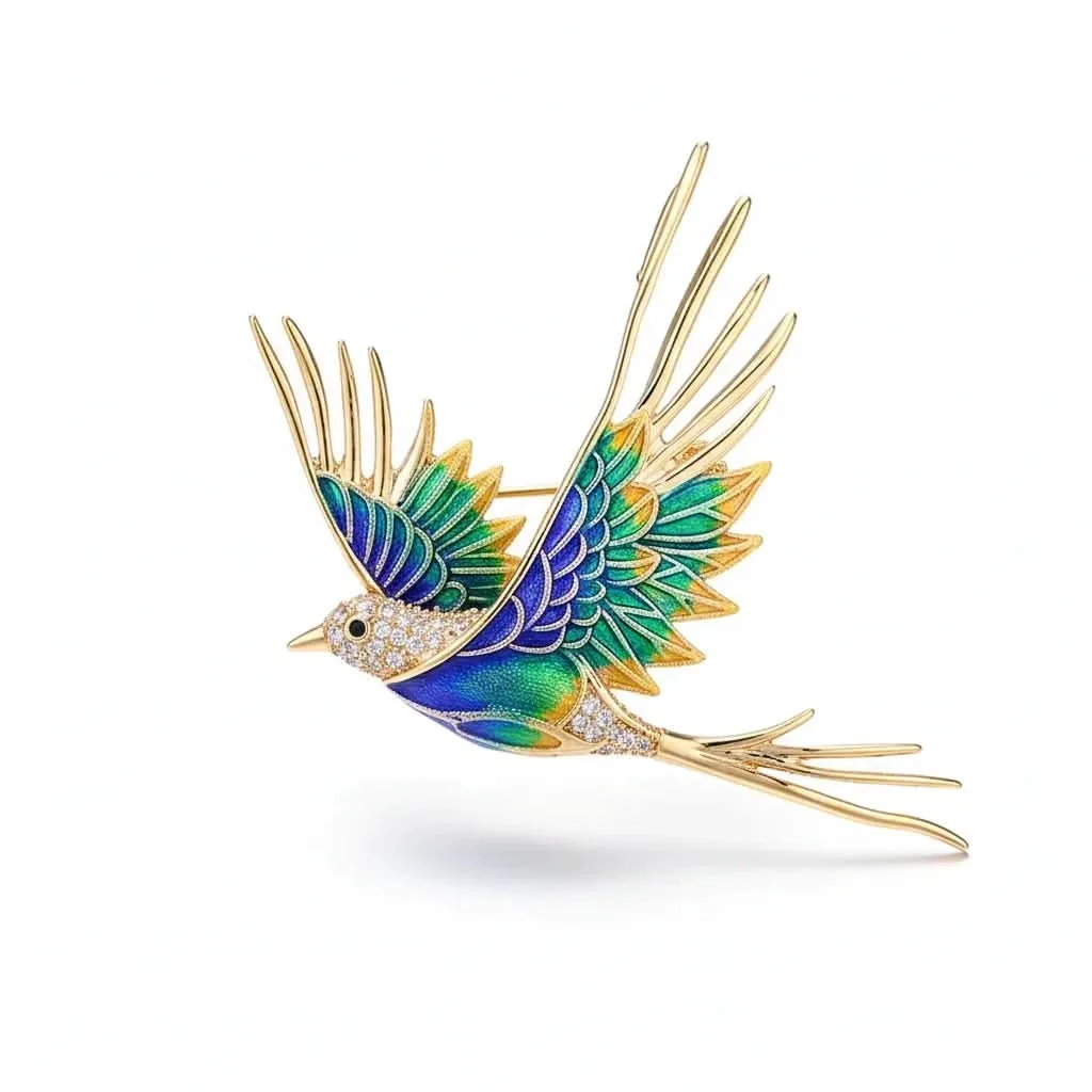 Bluebird Crystal Statement Brooch: the shop's own photo