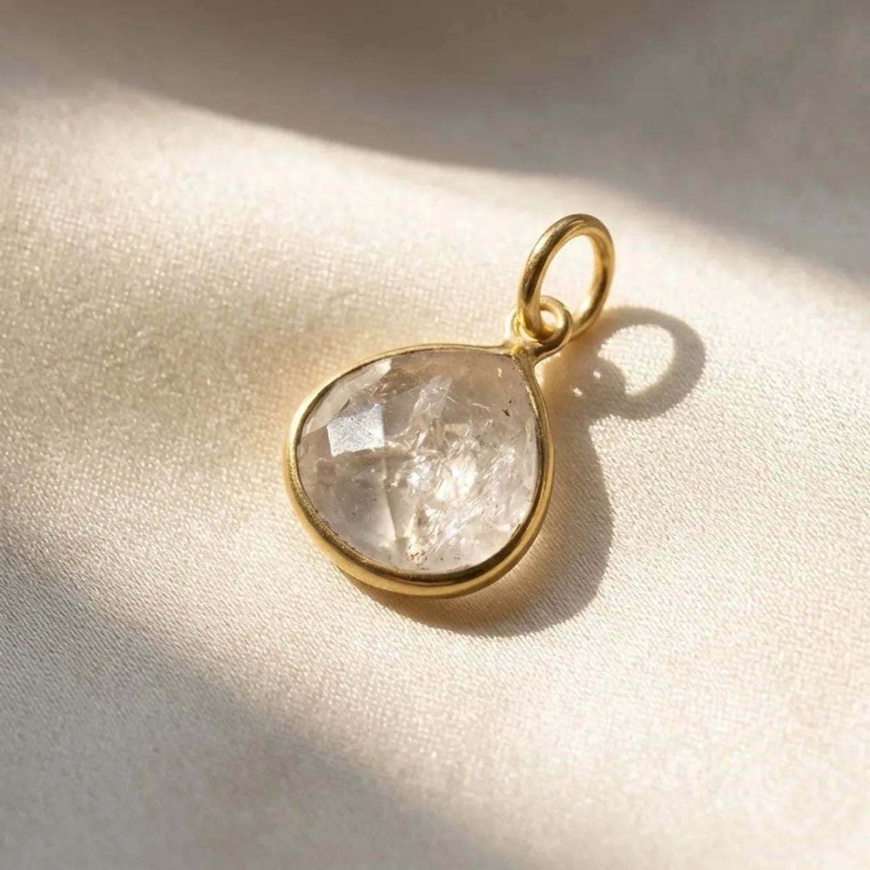 18ct Gold Vermeil Herkimer Diamond Quartz Charm: the shop's own photo