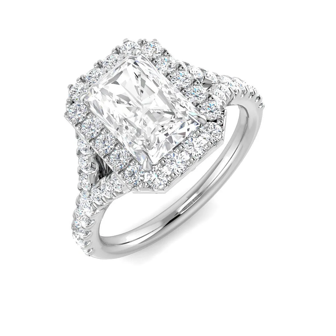 Lab Grown Round & Radiant Cut Diamond Engagement Ring - Lab-Grown Diamond / 1.50 Carat / 18k Yellow Gold: the shop's own photo