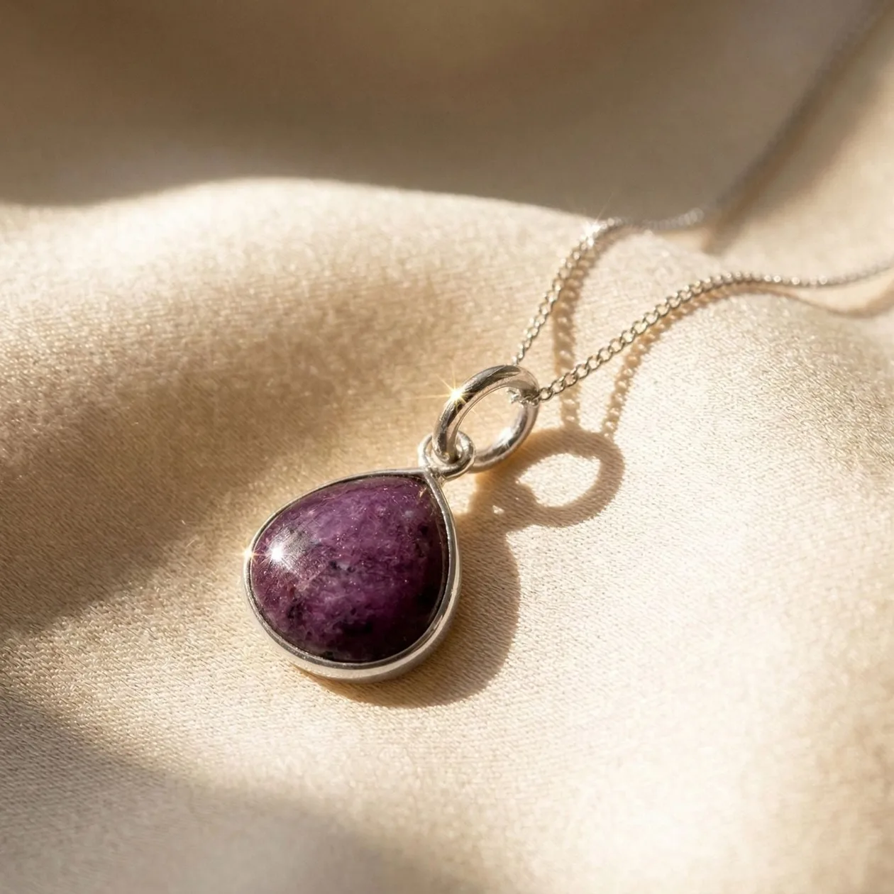 Ruby July Birthstone Sterling Silver Necklace: the shop's own photo
