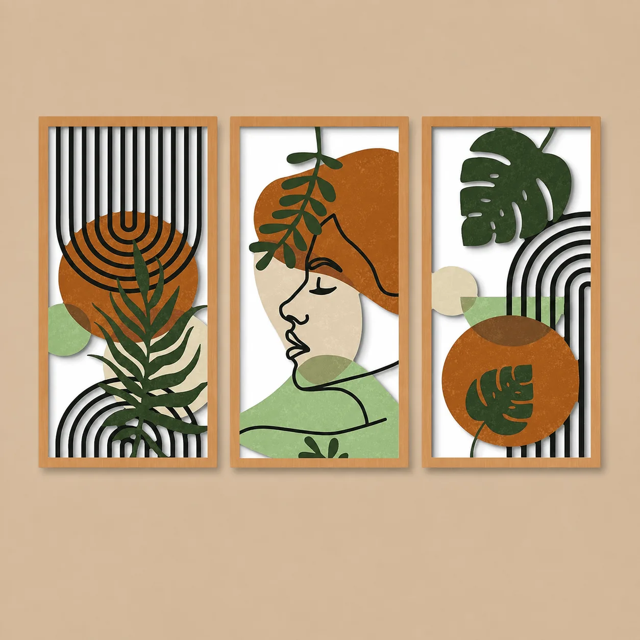 Boho Wooden Geometric Wall Art, Set of 3: the shop's own photo