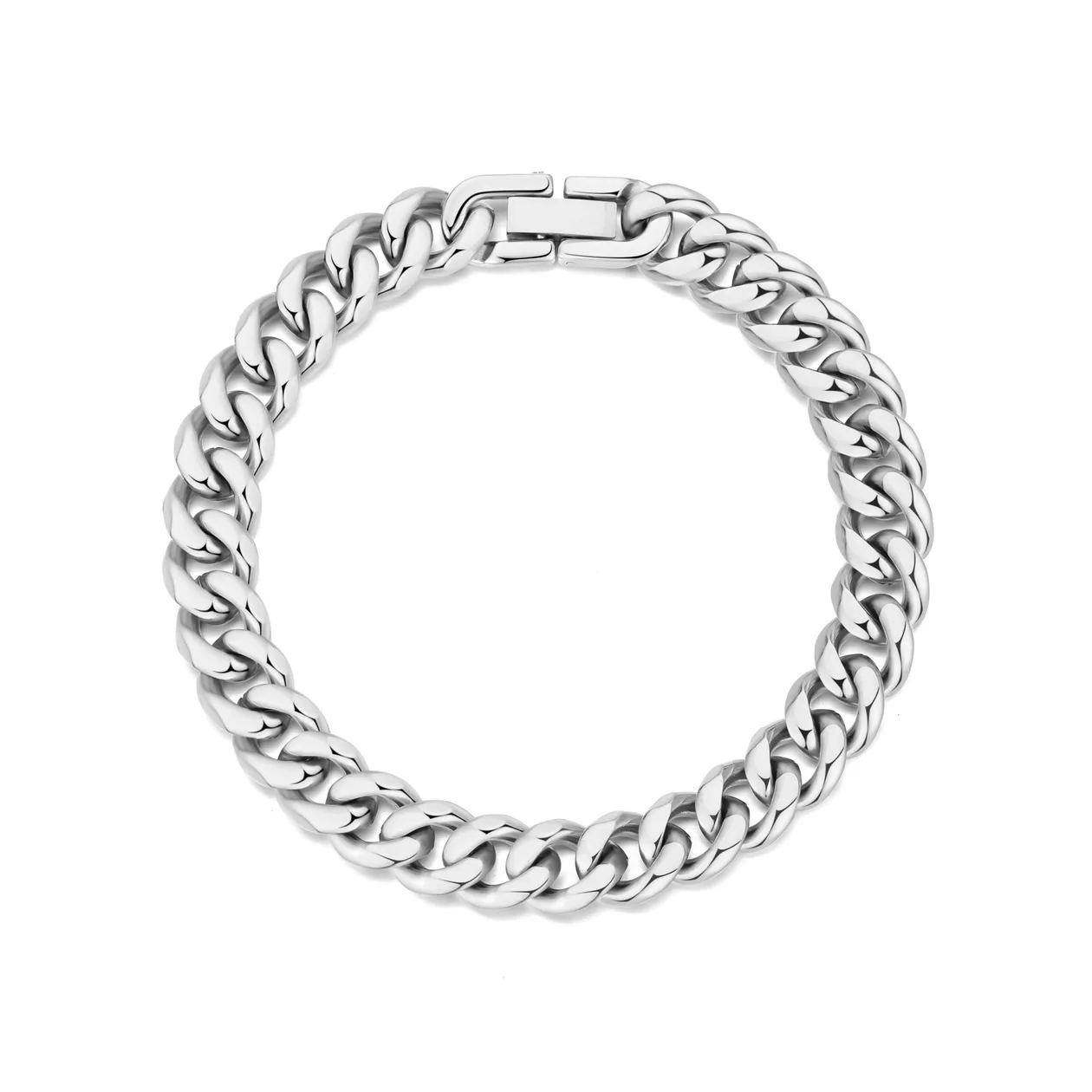 Men's 9mm Stainless Steel 7.5-8.5 Inch Curb Chain Bracelet - 8.5 Inch: the shop's own photo