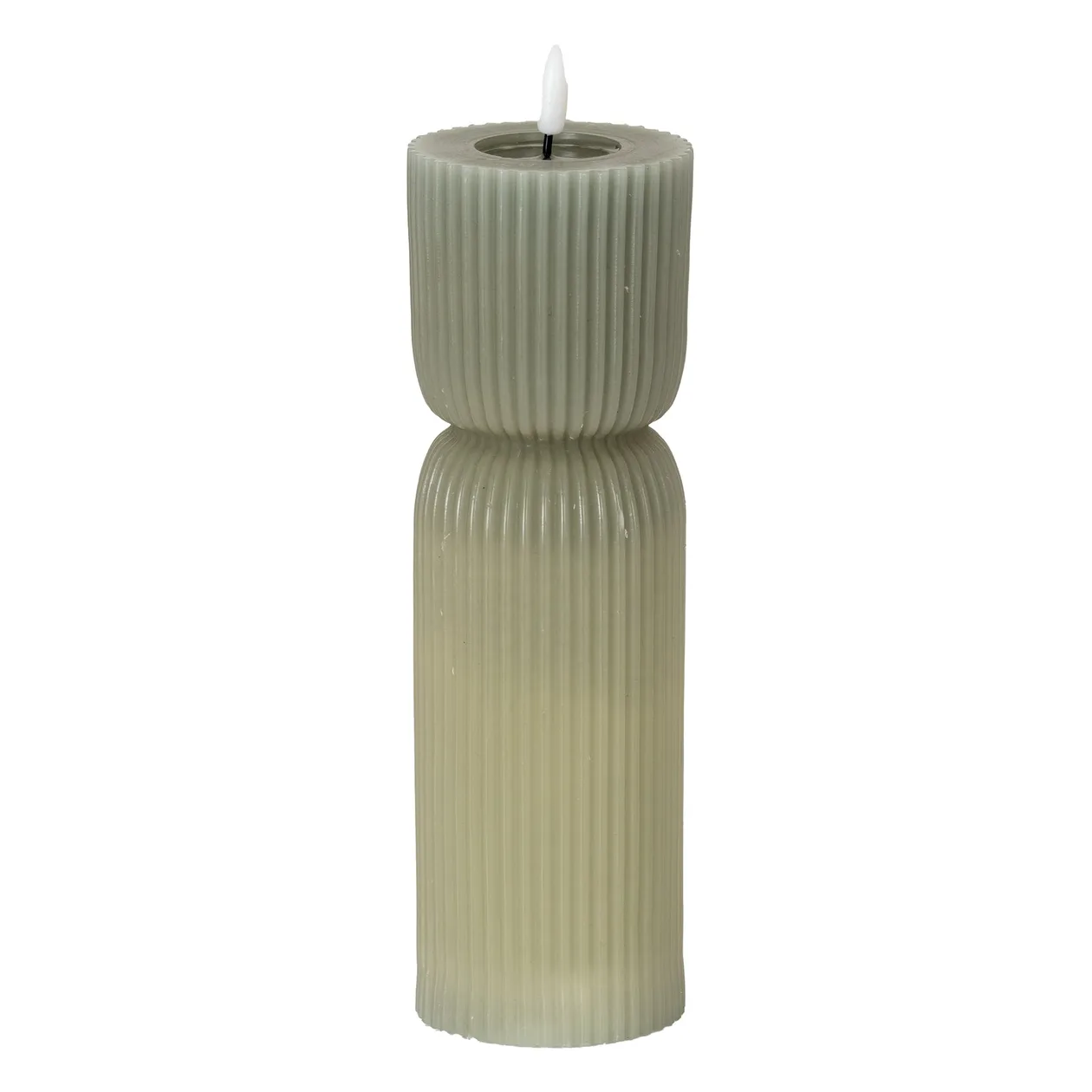 Luxe Collection Natural Glow 2.75x10 Grey Carved LED Candle: the shop's own photo