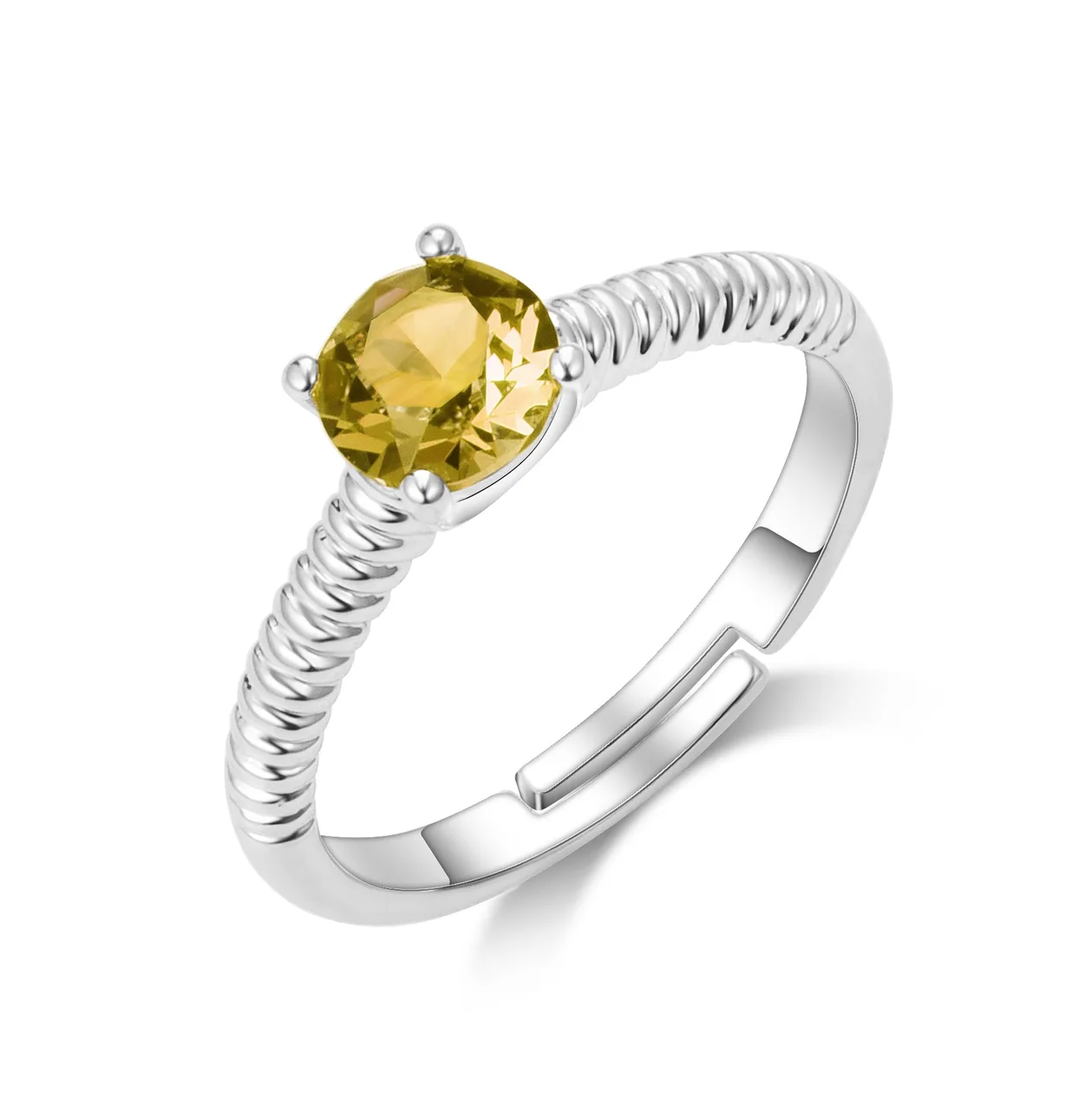 Yellow Adjustable Crystal Ring Created with Zircondia® Crystals: the shop's own photo