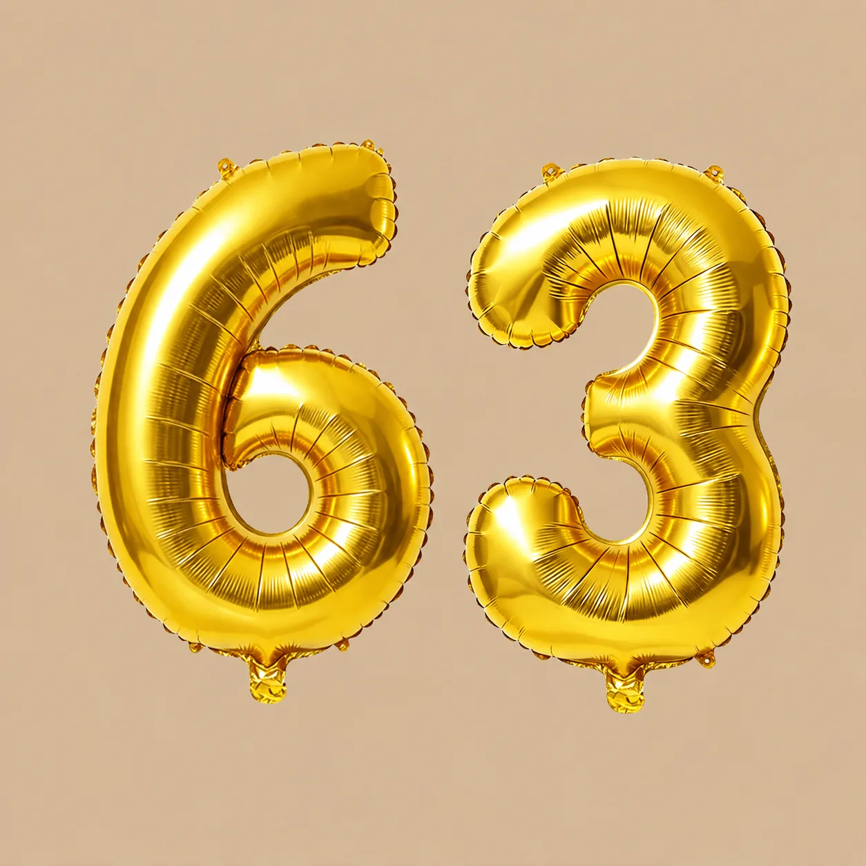 63rd Birthday Gold Number Balloons: the shop's own photo