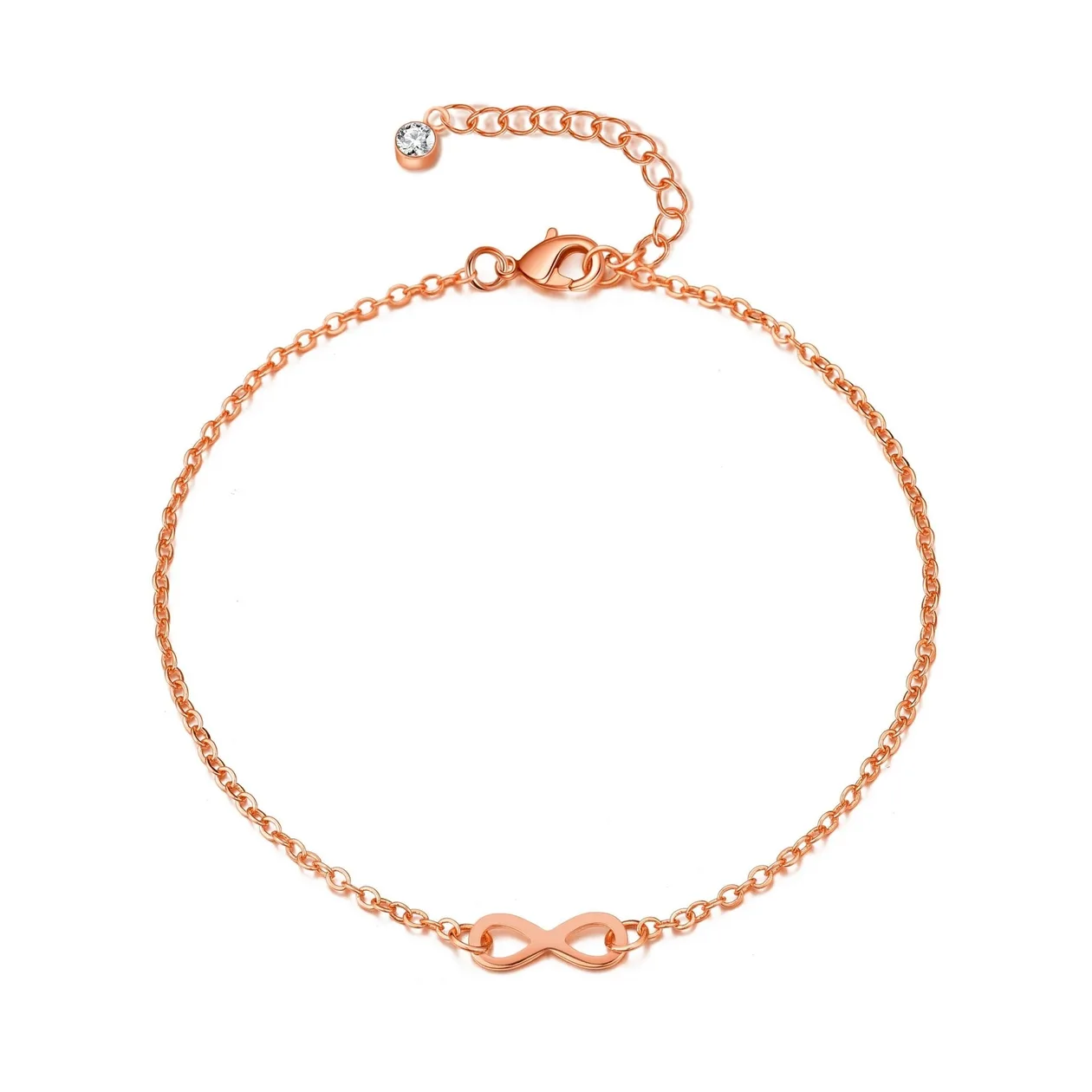 Rose Gold Plated Infinity Anklet Created with Zircondia® Crystals: the shop's own photo