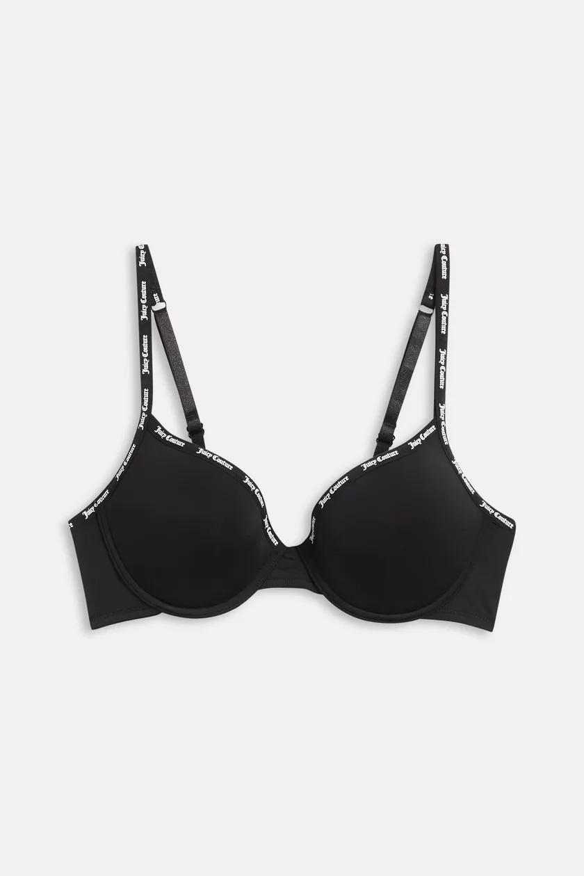 Black Branded Strap Underwire Microfibre Bra - 38C / Black: the shop's own photo