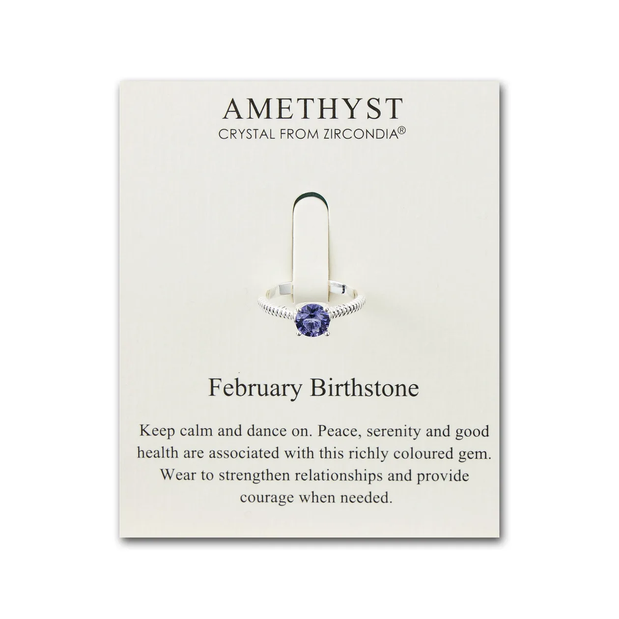 February (Amethyst) Adjustable Birthstone Ring Created with Zircondia® Crystals: the shop's own photo