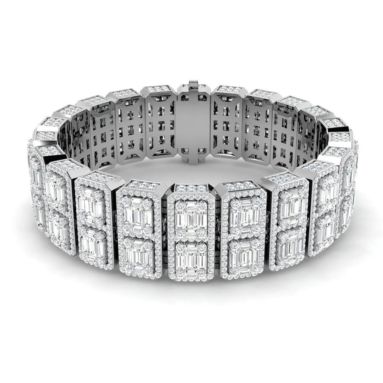 Vintage Art Deco Diamond Bracelet with Baguette & Round Diamonds | UK Made - 18k Yellow Gold / Lab Grown Diamond: the shop's own photo