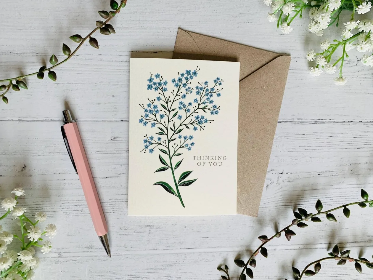 Thinking of You Forget-me-nots Greeting Card: the shop's own photo