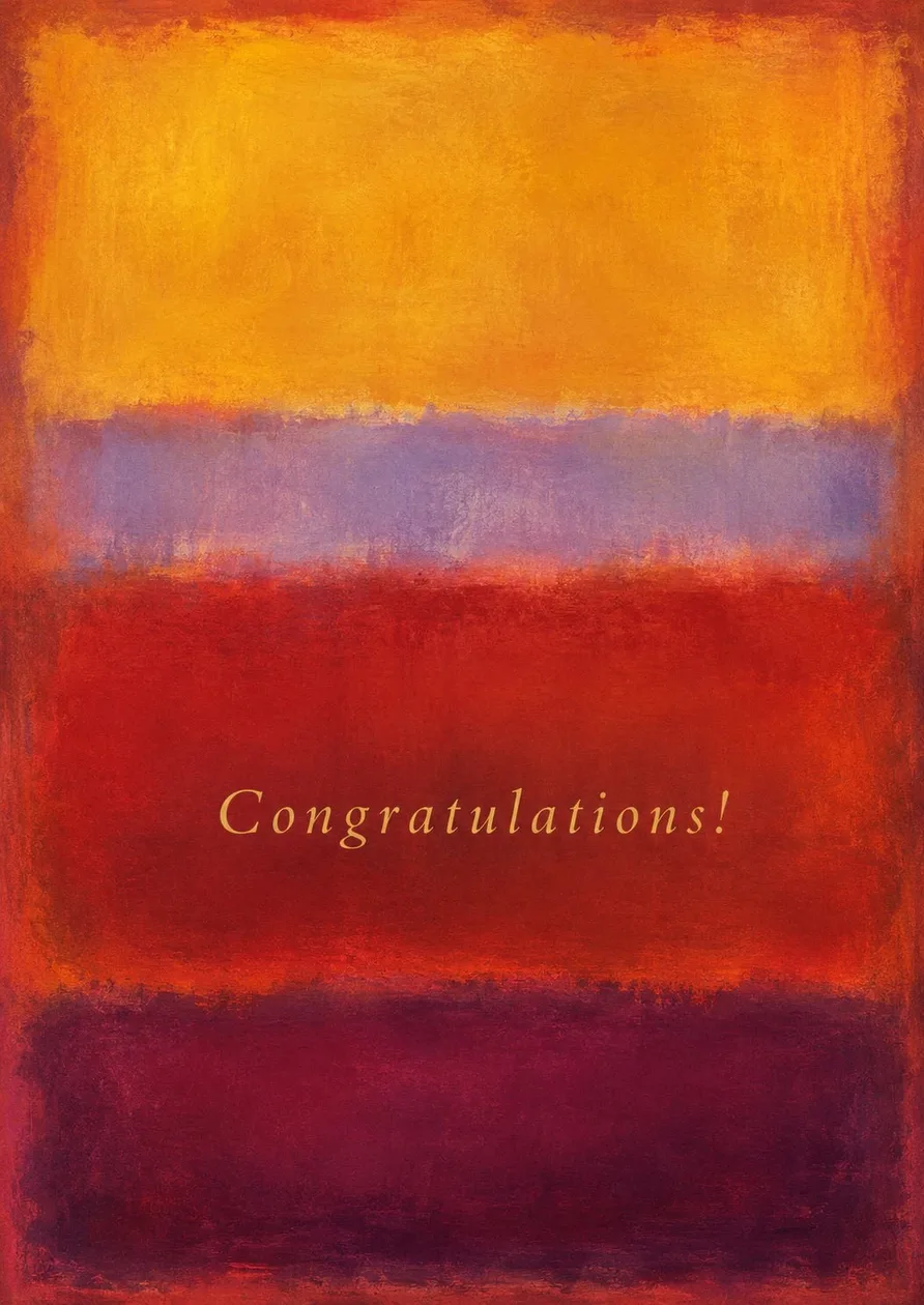 Rothko-Style Warm Tones Bold Abstract Art Design Congratulations Card: the shop's own photo