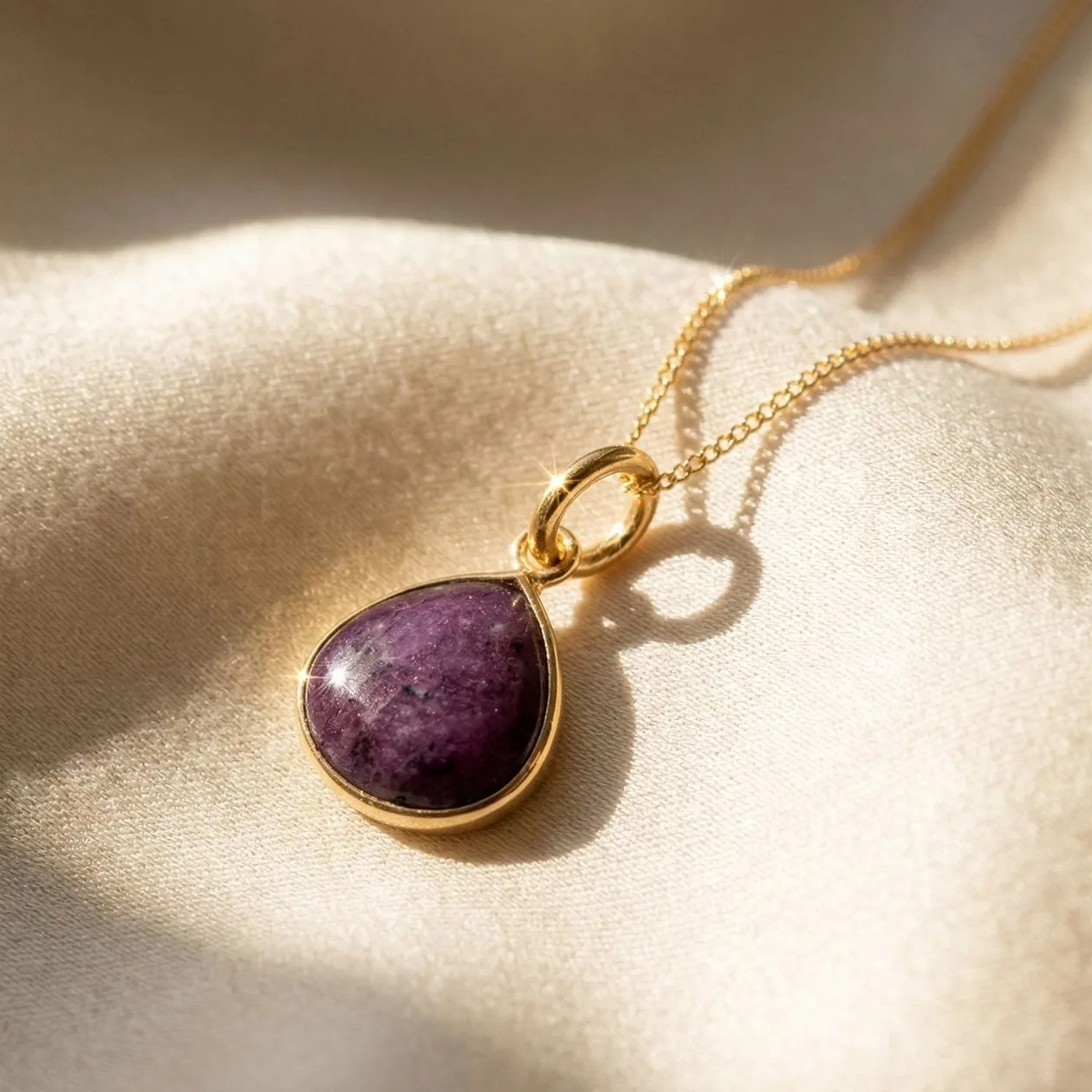 Ruby July Birthstone Gold Vermeil Necklace: the shop's own photo