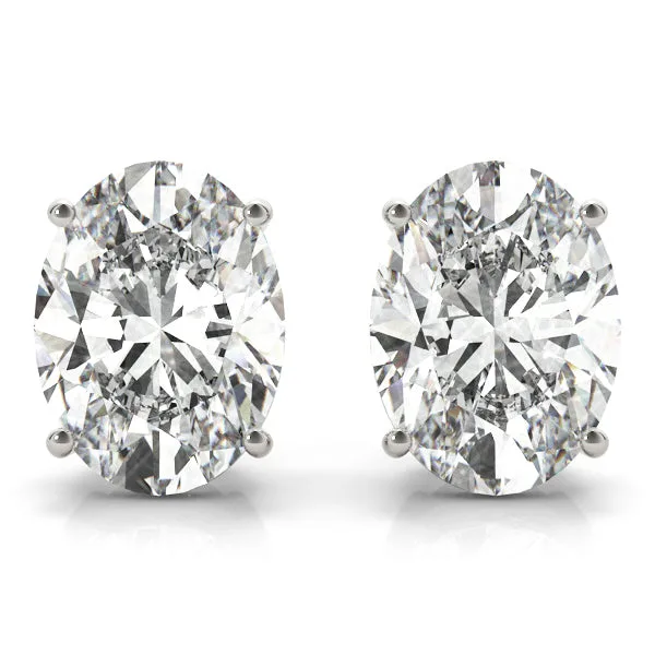 Lab-Grown Diamond Stud Earrings For Women | Oval Cut - 9k Yellow Gold / 0.50 Carat: the shop's own photo