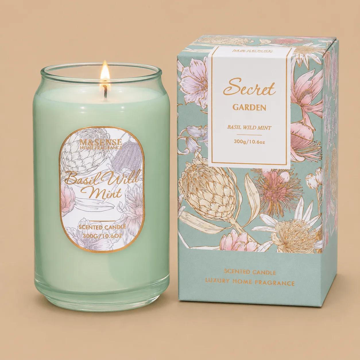 M&SENSE Basil & Wild Mint Candle: the shop's own photo