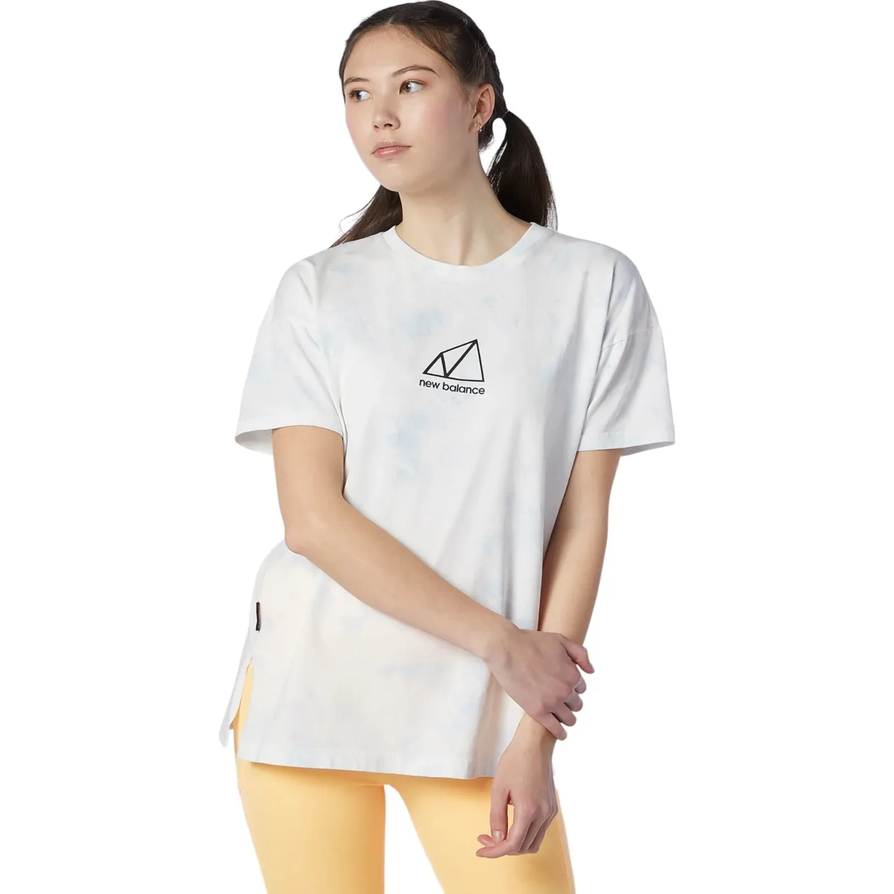 New Balance Womens All Terrain Tie Dye Graphic Tee - White | Size: XS: the shop's own photo