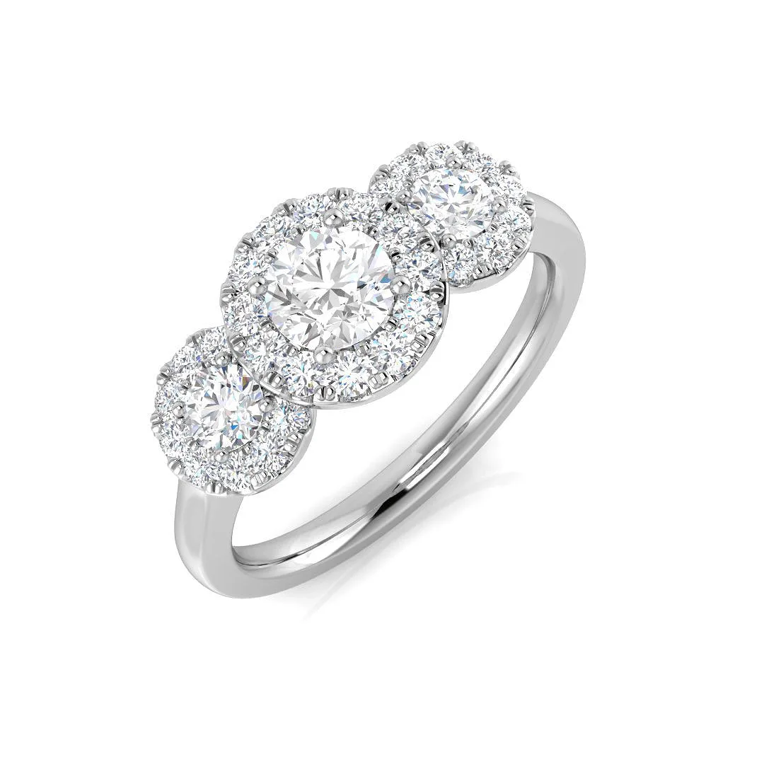 1.00ct Lab Grown D/VVS Round Cut Diamond 3-Stone Ring. - 1.00 Carat / 18k Yellow Gold: the shop's own photo