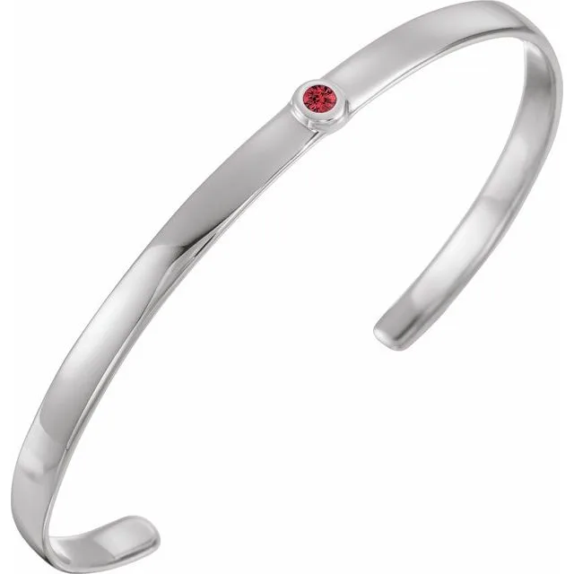 Round Natural Ruby Bezel-Set Cuff Bracelet In Gold & Platinum - 18k Yellow Gold / 8.34 Carat / Lab-Grown-AAA: the shop's own photo