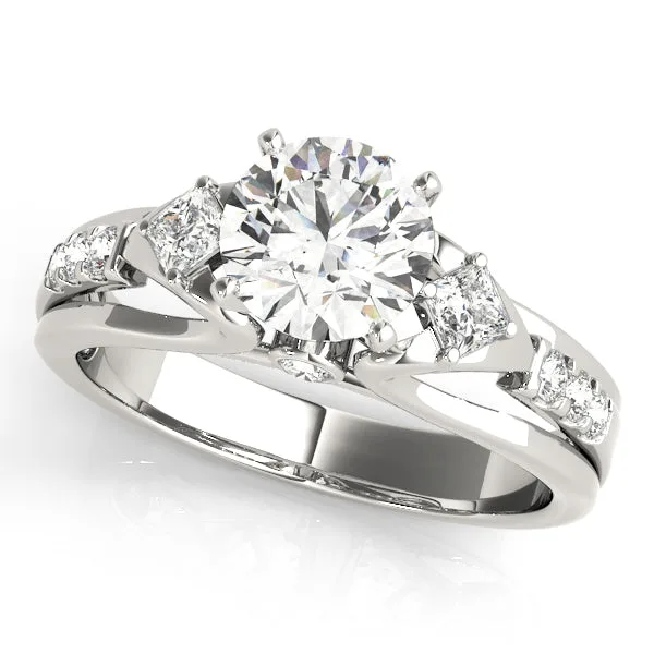 Three-Stone Princess & Round Cut Lab-Grown Diamond Engagement Ring - 18k Yellow Gold / 0.50 Carat: the shop's own photo