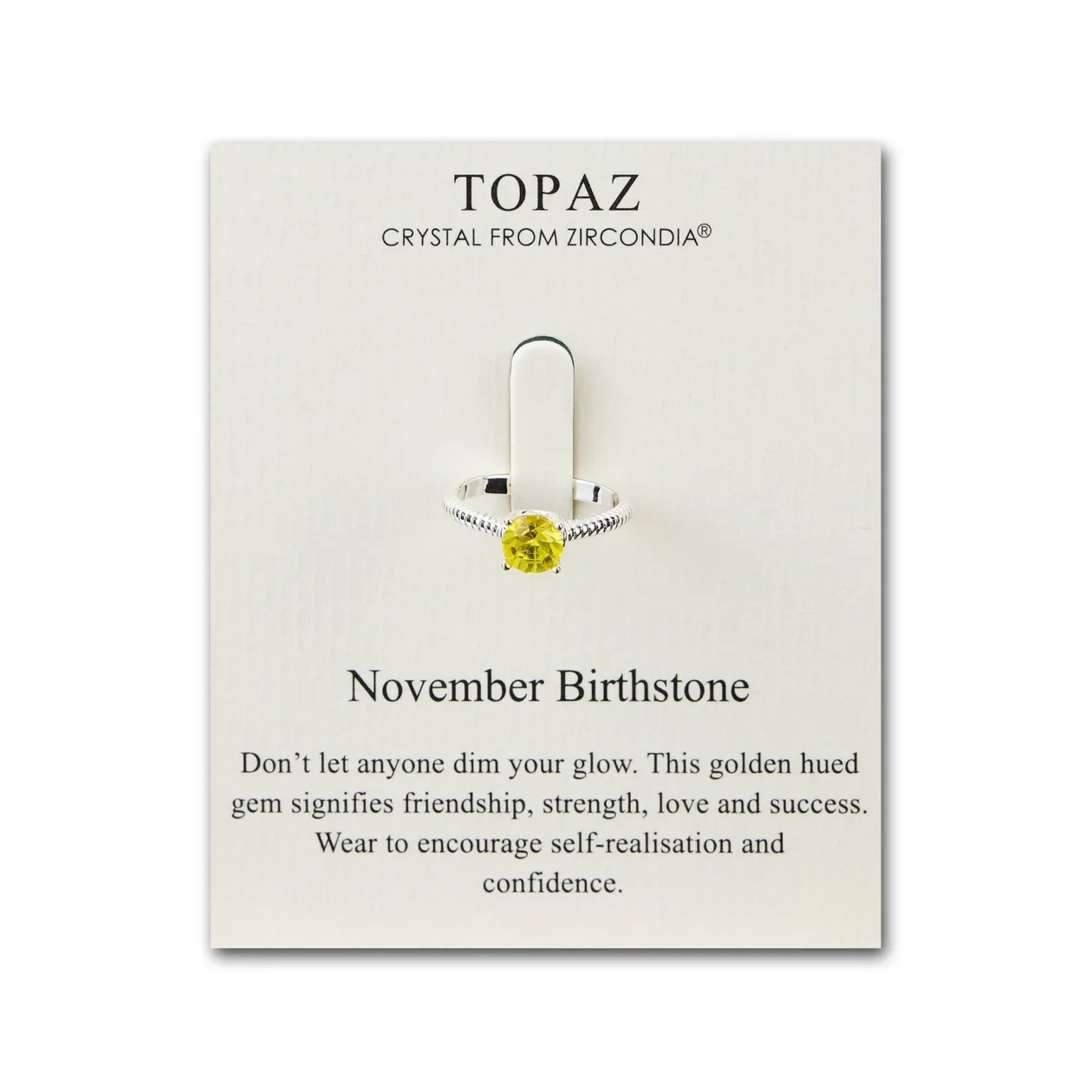 November (Topaz) Adjustable Birthstone Ring Created with Zircondia® Crystals: the shop's own photo