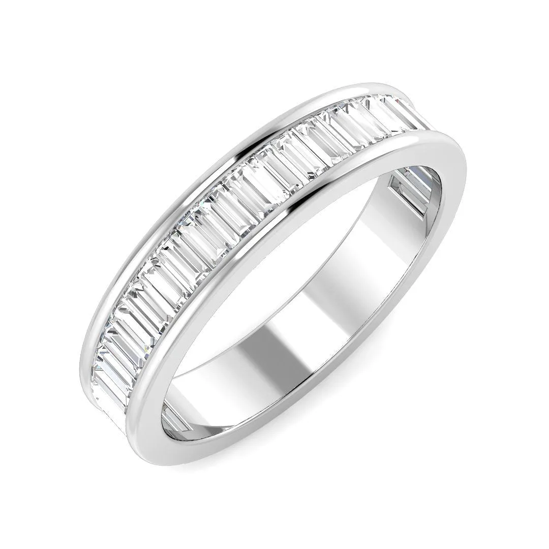 0.75-2.00ct Lab-Grown Baguette Cut D/VVS Diamond Channel Set Half Eternity Ring. - 18k Yellow Gold / 1.50 Carat: the shop's own photo