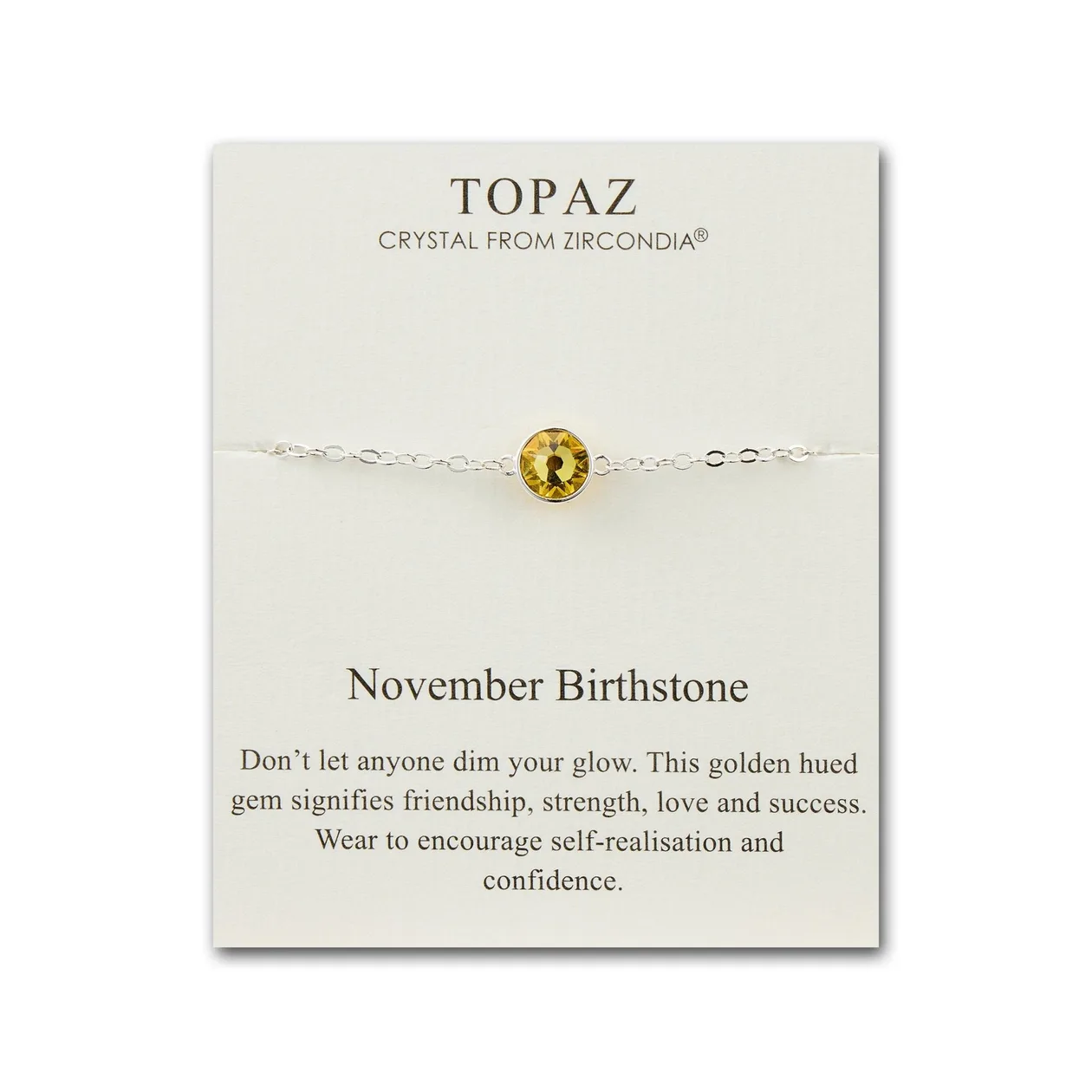 November (Topaz) Birthstone Anklet Created with Zircondia® Crystals: the shop's own photo