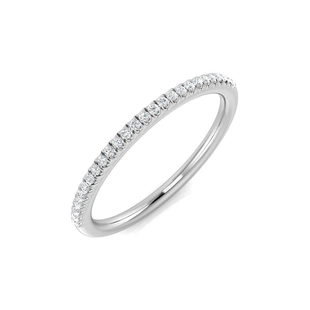 0.10-0.20ct Lab-Grown Round Cut Diamond Claw Set Half Eternity Ring - 18k Yellow Gold / 0.20 Carat: the shop's own photo