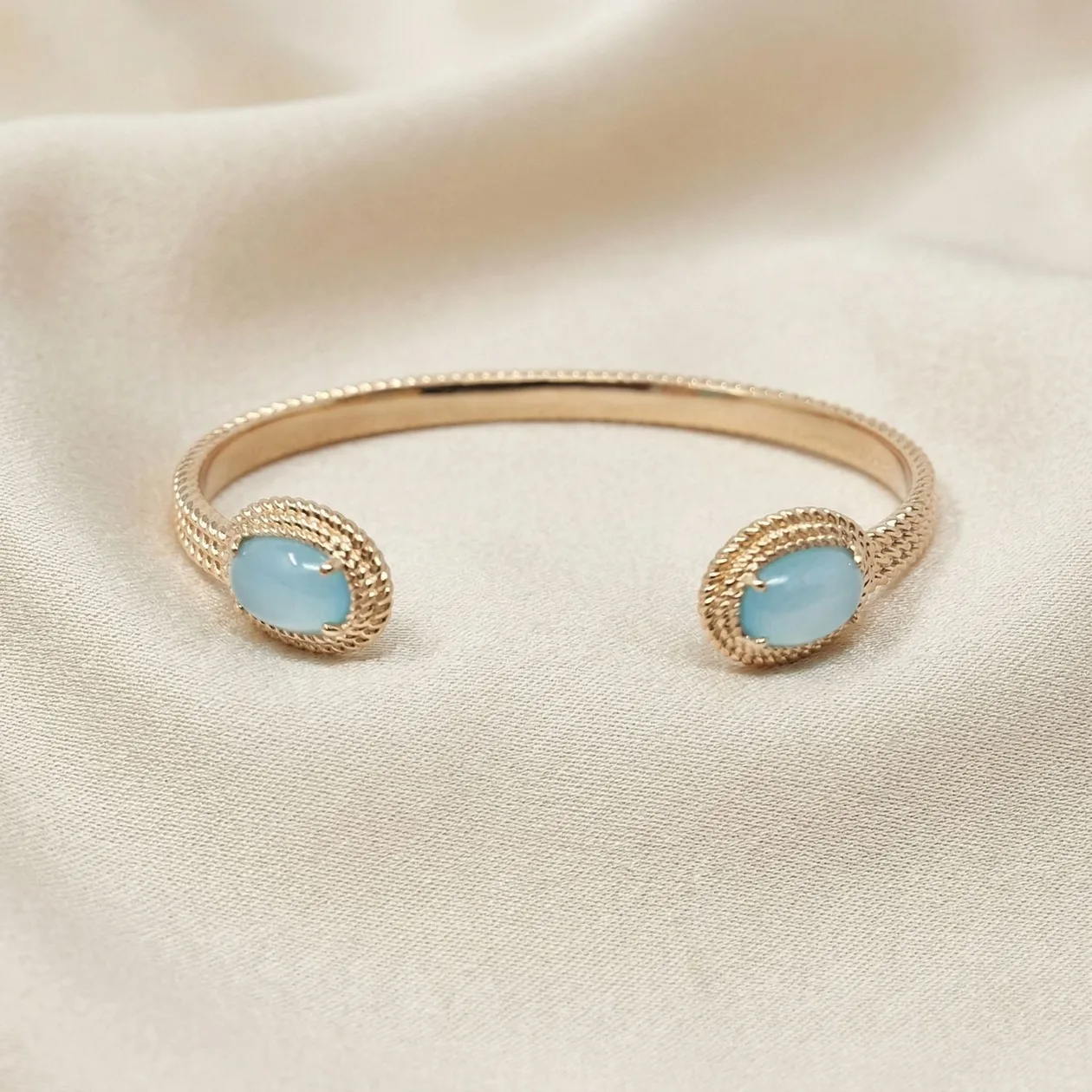 18ct Gold Plated Blue Agate Bangle: the shop's own photo